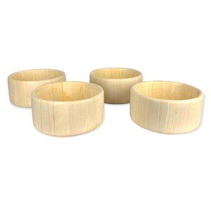 Vintage 90s Dansk Rubberwood Set of Salad Bowls